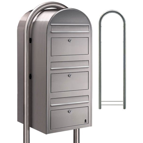 Postkasseanlg 3 familier - BobiTrio RUSTFRITSTL