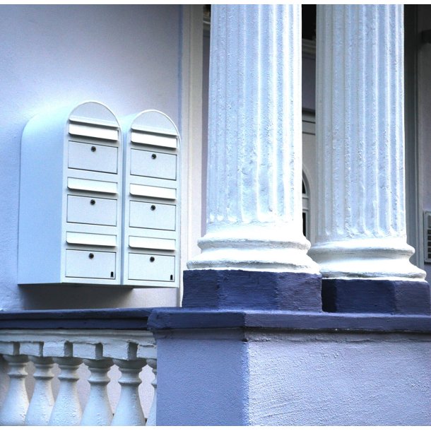 Postkasseanlg 3 familier - BobiTrio HVID