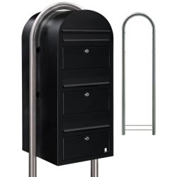 Postkasseanlg 3 familier - BobiTrio SORT STRUKTUR