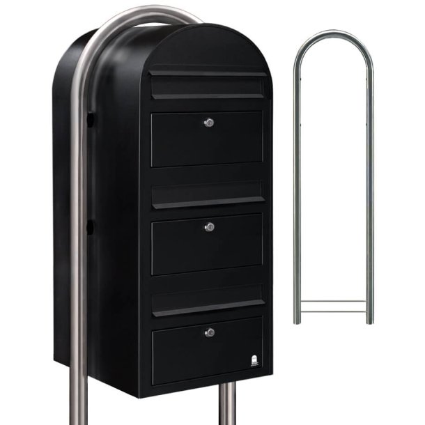 Postkasseanlg 3 familier - BobiTrio SORT STRUKTUR