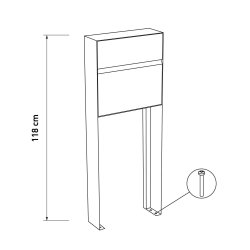 Valencia Antracit Gr Postkasse med Stander