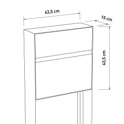 Valencia Antracit Gr Postkasse med Stander