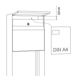 Valencia Antracit Gr Postkasse med Stander
