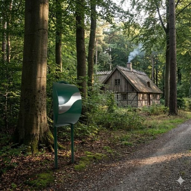 MEFA Wave Postkasse - RacingGreen lakering - Rustfri B�lge