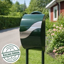 MEFA Wave Postkasse - RacingGreen lakering - Rustfri B�lge - 6 Stift l�s