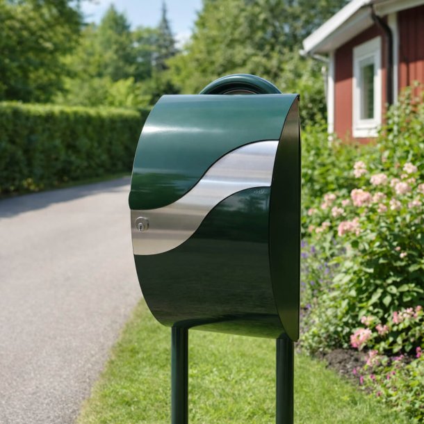 MEFA Wave Postkasse-s�t Incl. Stander - RacingGreen lakering