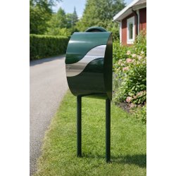 MEFA Wave Postkasse - RacingGreen lakering - Rustfri B�lge - 6 Stift l�s
