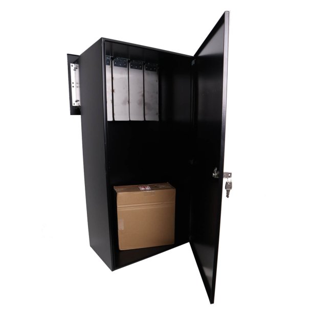 XXL Pakkepostkasse Sort Indbygning - Justerbar Dybde