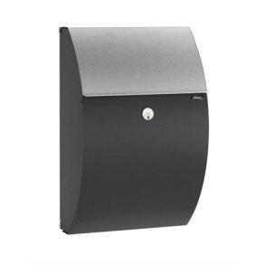 Postkasser SORT med rustfrist�l klap - Ekstra rum til aviser : ALLUX 7000