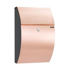 Postkasse SORT - Ekstra rum til aviser : ALLUX 7000