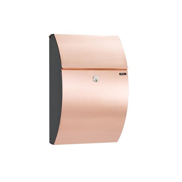 Postkasse SORT - Ekstra rum til aviser : ALLUX 7000