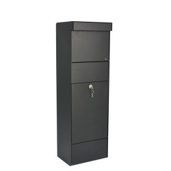 Allux Grundform - Pakkepostkasse, SORT med udskiftelig frontplader