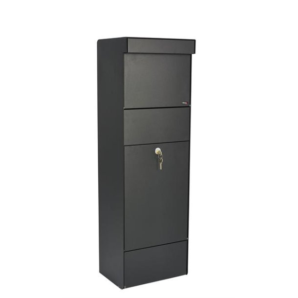 Allux Grundform - Pakkepostkasse, SORT med udskiftelig frontplader