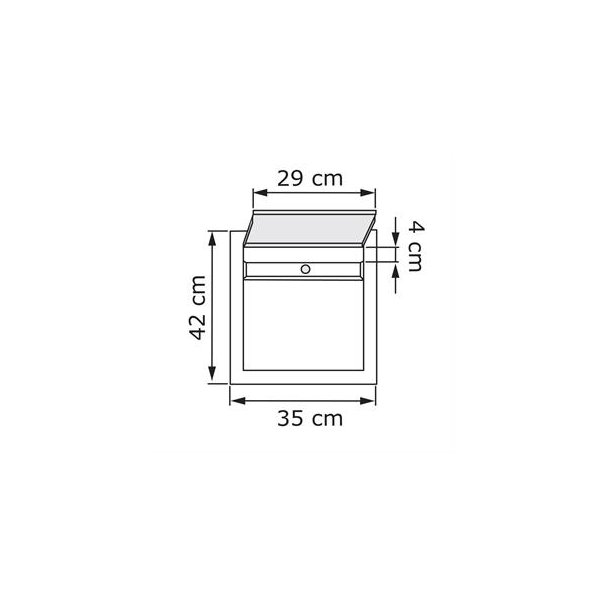 Sort Base Exclusive postkasse m. stander - 6-stift ls - Rustfrit Stl Indkast - + SORT Stickesark