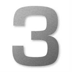 STORE Husnumre Rustfritstl 48 cm. -  0 1 2 3 4 5 6 7 8 9 A B C D