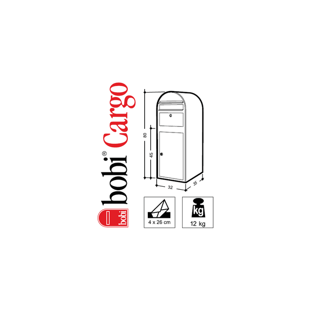 BobiCargo Pakkepostkasse - SORT