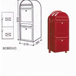 Postkasseanlg 2 familier - BobiDuo SORT-GRN - RAL6064