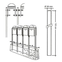 Postkasseanlg 2 familier - BobiDuo SORT-GRN - RAL6064
