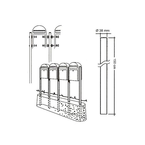 Postkasseanlg 2 familier - BobiDuo SORT-GRN - RAL6064