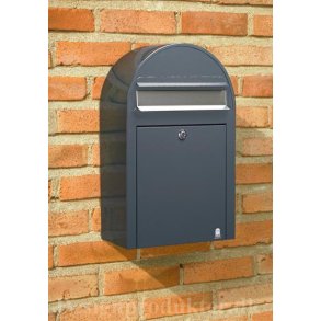 BobiClassic-S GR� postkasse - brevindkast i RUSTFRITST�L - smal model