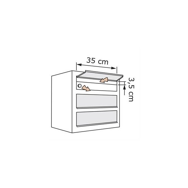 Postkasseanlg 3 enheder i SORT - CUBE