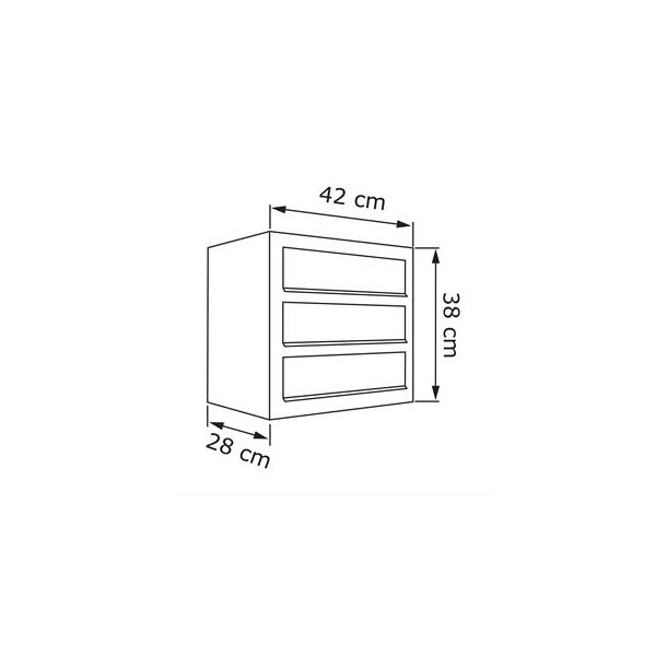 Postkasseanlg 3 enheder i SORT - CUBE