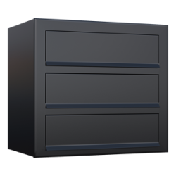 Postkasseanlg 3 enheder i SORT - CUBE