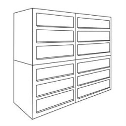 Postkasseanlg 3 enheder i SORT - CUBE