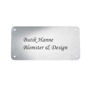 Firkantet Navneskilt - Galvaniseret st�l 14x28 cm