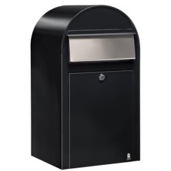 BobiGrande Postkasse-st SORT med buestander og HVIDT Bogstav - Figur - Talark