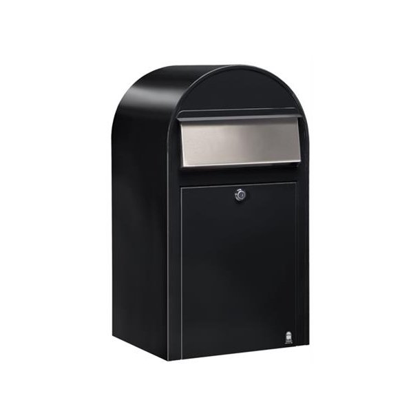 BobiGrande Postkasse-st SORT med buestander og HVIDT Bogstav - Figur - Talark