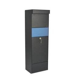 Allux Grundform - Pakkepostkasse, SORT med udskiftelig frontplader