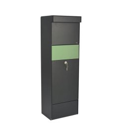 Allux Grundform - Pakkepostkasse, SORT med udskiftelig frontplader