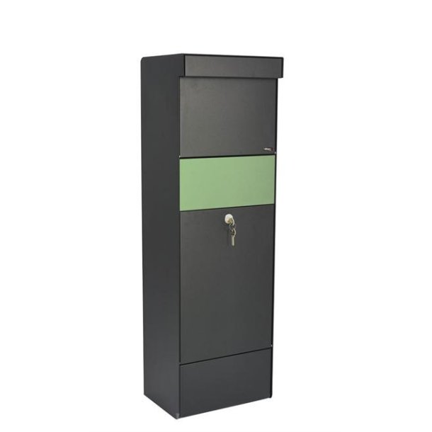 Allux Grundform - Pakkepostkasse, SORT med udskiftelig frontplader