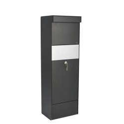 Allux Grundform - Pakkepostkasse, SORT med udskiftelig frontplader