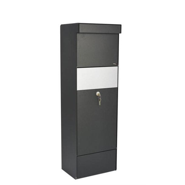 Allux Grundform - Pakkepostkasse, SORT med udskiftelig frontplader