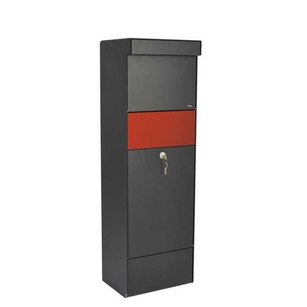Allux Grundform - Pakkepostkasse, SORT med udskiftelig frontplader
