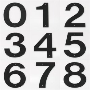 Husnummer i SORT stl, 18 cm