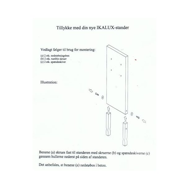 IKALUX Pladestander i aluminium.