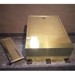 MESSING Indbygningpostkasse - Komplet - til mur / mur-sjle