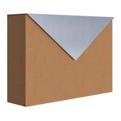 Rust farvet KUVERT postkasse med brevklap i Rustfritstl