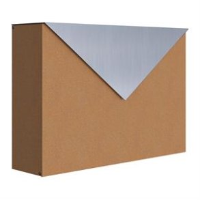 Rust farvet KUVERT postkasse med brevklap i Rustfritstl