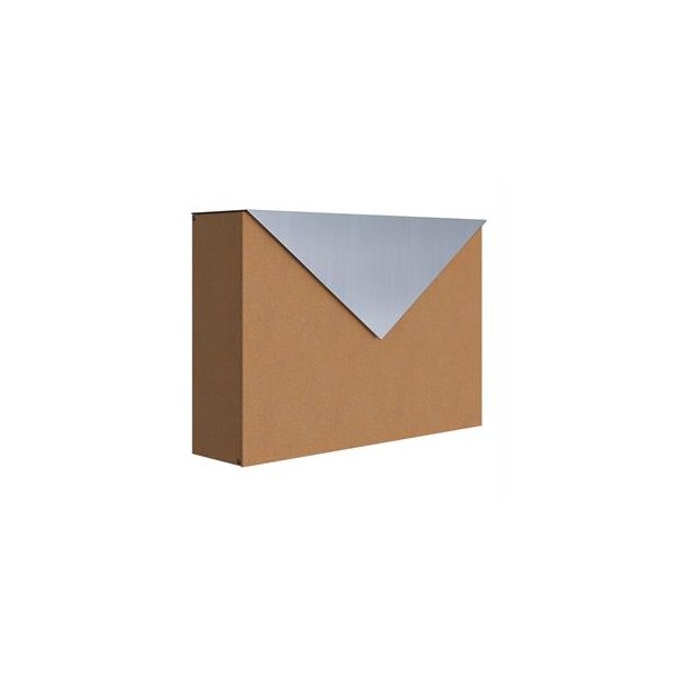 Rust farvet KUVERT postkasse med brevklap i Rustfritstl