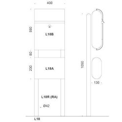Galvaniseret postkassestander til Liber 18B (Lampas postkasse - stor model)