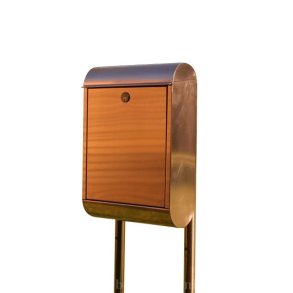 Lux Kobber postkasse st inkl. dobbelt Kobberstander