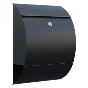 Postkasse i SORT lakering med avisr�r - Sunshine