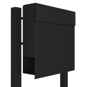 Sort Manhattan postkasse - klassisk design - med stander