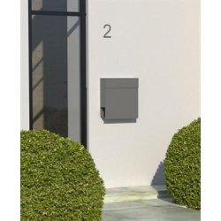 Rust postkasse med indkast i Rustfritstl - moderne design - Manhattan