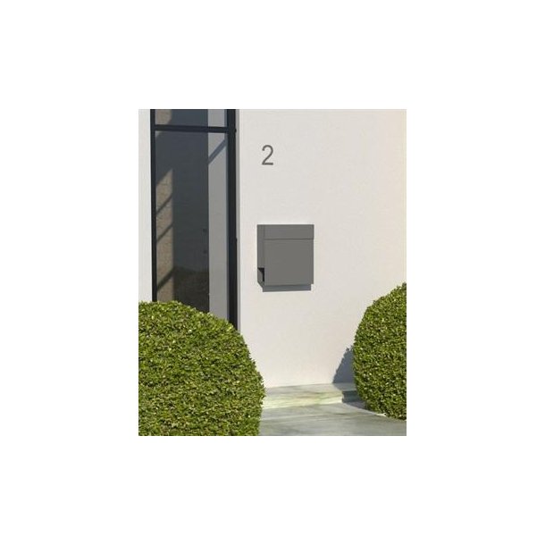 Rust postkasse med indkast i Rustfritstl - moderne design - Manhattan