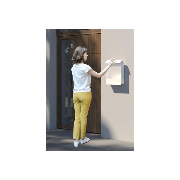 Rust postkasse med indkast i Rustfritstl - moderne design - Manhattan